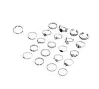 22 pezzi di stili antichi anelli con goffratura floreale e serpente TaiJi Yin Yang disegni accessori per uso quotidiano set di anelli vintage