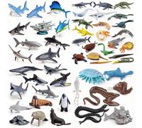 22 pezzi Figurine di animali marini - 22 pezzi Creature marine preistoriche - 7 pezzi Pesci di acque profonde, giocattoli realistici di mini incredibili creature marine dipinte a mano per bambini, squ