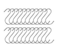 22 pezzi ganci a forma di S, ganci a S grandi, ganci a S in acciaio inox, argento, doppio gancio per cucina, per cucina, guardaroba, ufficio, bagno, camera da letto
