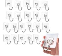 22 Pezzi Ganci Adesivi,Ganci Trasparenti Adesivi,Ganci Adesivi Cucina Trasparenti,Gancio impermeabile della parete dell'acciaio inossidabile, adatto per camera da letto/bagno/cucina/ganci del soffitto