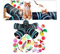 22 Pezzi Giocattoli per Gattini Assortiti, Animale Domestico Che Gioca Tunnel