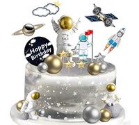 22 pezzi La parte superiore delle torte spaziali, la parte superiore dei dolcetti spaziali l’astronauta responsabile delle decorazioni spaziali Figurine