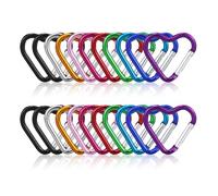 22 pezzi moschettone piccolo e leggero portachiavi in alluminio colorato per attività all'aperto, campeggio, pesca