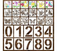 22 Pezzi Stencil per Pareti Stencil Stencil Muro Stencil Mobili Stencil per Pittura Digitale Stencil di Pittura a Farfalla per Cassette Postali, Cartelli per Porte e Decorazioni Murali