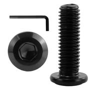 22 pezzi viti a testa piatta, viti con testa a bottone, viti a testa piatta M8, M8 x 25 mm, nero, in acciaio inox, con 1 chiave esagonale da 5 mm, per modellismo, decorazione d'interni, decorazione