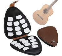 22 plettri per chitarra di alta qualità con supporto in pelle, plettri in celluloide per chitarra, basso, ukulele, comoda custodia per plettri, per musicisti