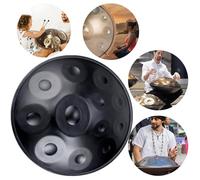 22 Pollici Handpan Drum, Hand Pan Steel Adulti Handpan Drum - 9/10/12 Note 432hz/440hz - Strumenti A Percussione Set Di Tamburi A Mano Per Principianti Regalo Bambini Meditazione(Black,12 Notes (432Hz