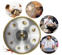 22 Pollici Handpan Drum, Hand Pan Steel Adulti Handpan Drum - 9/10/12 Note 432hz/440hz - Strumenti A Percussione Set Di Tamburi A Mano Per Principianti Regalo Bambini Meditazione(Golden eye,9 Notes (4