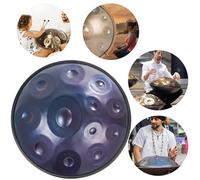22 Pollici Handpan Drum, Hand Pan Steel Adulti Handpan Drum - 9/10/12 Note 432hz/440hz - Strumenti A Percussione Set Di Tamburi A Mano Per Principianti Regalo Bambini Meditazione(Blue,12 Notes (440Hz)