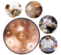 22 Pollici Handpan Drum, Hand Pan Steel Adulti Handpan Drum - 9/10/12 Note 432hz/440hz - Strumenti A Percussione Set Di Tamburi A Mano Per Principianti Regalo Bambini Meditazione(Gold,10 Notes (432Hz)