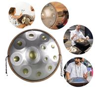22 Pollici Handpan Drum, Hand Pan Steel Adulti Handpan Drum - 9/10/12 Note 432hz/440hz - Strumenti A Percussione Set Di Tamburi A Mano Per Principianti Regalo Bambini Meditazione(Golden eye,12 Notes (