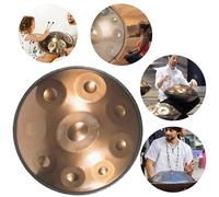 22 Pollici Handpan Drum, Hand Pan Steel Adulti Handpan Drum - 9/10/12 Note 432hz/440hz - Strumenti A Percussione Set Di Tamburi A Mano Per Principianti Regalo Bambini Meditazione(Gold,9 Notes (440Hz))