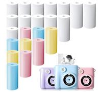 22 rotoli di carta di ricarica per fotocamera dei bambini, carta termica per fotocamera dei bambini, colore bianco, 57 mm x 25 mm x 7 m, rotoli termici, fotocamera bambini stampa istantanea (bianco +