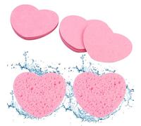 22 spugne per il viso compresse, morbida cellulosa, spugna per il trucco, alta capacità di pulizia per la pulizia del viso, massaggi, maschera peeling pori (cuore)