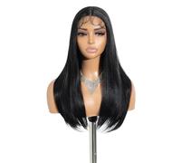 22" Synthetic Lace Front Wig,Glueless Middle Part Straight Wigs for Women Daily Use Soffice e Naturale