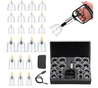 22 Ventose con pompa a vuoto: Ventose WANDGU con magneti per punti di agopressione, kit di ventose per tutto il corpo, kit di ventose, kit di ventose sottovuoto per muscoli, dolori