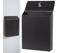 22 x 6,5 x 29 cm, colore nero antracite: mini cassetta delle lettere WANDGU compatta, semplice cassetta postale con scomparto per giornali, cassetta delle lettere da parete, cassetta postale moderna