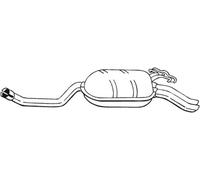 197 CV SILENZIATORE POSTERIORE PER MERCEDES Classe E W124 E 280 KW 145 CV 197