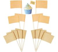 220 pezzi bandiere di stuzzicadenti vergini, bandierine vuote per stuzzicadenti kraft, vuoto bandiere stuzzicadenti, per festa, matrimonio, banchetto, picnic, campeggio, buffet