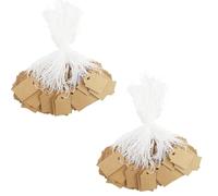 220 Pezzi etichette per ciondoli, etichette cartoncino con foro, etichette carta kraft con cordoncino, 15 x 25 mm, per gioielli, vestiti, regali, artigianato
