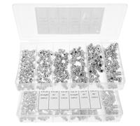 220 Pezzi Kit Ingrassatore Idraulico Angolato e Dritto M6 M8 M10 | Collegamento Resistente alla Pressione, Antiruggine, per Veicoli e Auto, Custodia Plastica e Tabella Misure