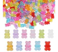220 Pezzi Perle Orso, Adorabili Piccoli Orsetti in Acrilico Multicolore Perle Spaziatrici Trasparenti per Creazione di Bracciali Collane Orecchini