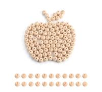 220 Stück Holzkugeln mit Loch 12mm, Holzperlen Natur, Runde Holzperlen mit Loch, Holzperlen zum Auffädeln, Unbehandelte Holzkugeln zum Basteln, Holz Perlen für Makramee Schmuck Basteln Halskette