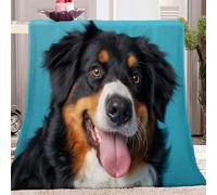 220 x 260 cm Coperta di flanella morbida, Animale Bovaro Del Bernese modello Coperta di flanella calda e soffice per divano letto e divano, Blu Nero Coperte
