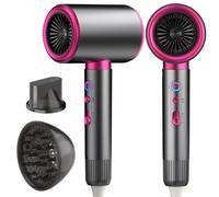 2200W Asciugacapelli Ionico, design silenzioso, dotato di un diffusore e di un concentratore, 2 velocità ioniche regolabili a flusso costante, ideale per viaggi, uso in salone e a casa