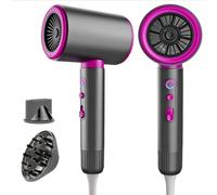 2200W Asciugacapelli Ionico, design silenzioso, dotato di un diffusore e di un concentratore, 2 velocità ioniche regolabili a flusso costante, ideale per viaggi, uso in salone e a casa