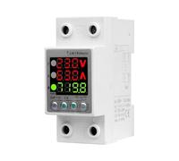 220V 40/63A Adjustable Over Under Voltage Protective Device Din Rail Adjust Voltage Relay Current Protection Limit Voltmeter(40A)