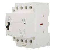 220V Contattore AC per Uso Domestico, Contattore CA per Guida DIN 4P 63A 50hz Mini Din Montaggio su Guida con Interruttore di Contattore Manuale (4NO)