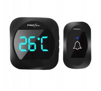220V LCD Wireless Bell e 38 termometro fino a 300 m neri