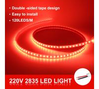 220V SMD 2835 Strisce LED Adesiva Bianco IP67 Impermeabile 120led/m LED Strip