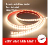 220V SMD 2835 Strisce LED Adesiva Bianco IP67 Impermeabile 120led/m LED Strip