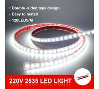 220V SMD 2835 Strisce LED Adesiva Bianco IP67 Impermeabile 120led/m LED Strip
