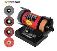 220V Smerigliatrice da tavolo Lucidatrice Levigatrice da tavolo Lavorazione del legno fai da te Rettifica Intagliare Gioielli in giada Tornio da banco