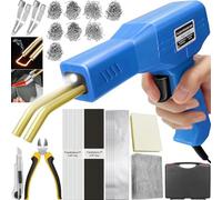 220W Saldatore per Plastica 2 in 1 Saldatrice Plastica, Pistola Saldatura Plastica con 800pcs 6 Tipo Graffette,40pcs Bacchette, 2Pcs Strumento di Levigatura,Kit Riparazione Paraurti Auto(blu)