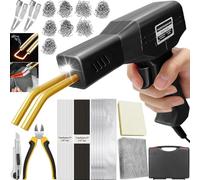 220W Saldatore per Plastica 2 in 1 Saldatrice Plastica, Pistola Saldatura Plastica con 800pcs 6 Tipo Graffette,40pcs Bacchette, 2Pcs Strumento di Levigatura,Kit Riparazione Paraurti Auto(nero)
