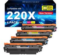 220X 220A Con Chip Compatibile per HP 220X Color Laserjet Pro MFP 4302dw | Compatibile per MFP 4302fdw 4202dw 4202dn 4302fdn Nero Ciano Giallo Magenta W2200X W2201X W2202X W2203X Toner 4 Pack