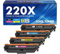 220X 220A Toner Compatibile per HP 220X Toner Color Laserjet Pro MFP 4302dw 4302fdw 4202dw 4202dn 4302fdn Nero Ciano Giallo Magenta, W2200X W2201X W2202X W2203X Con Chip 4PK
