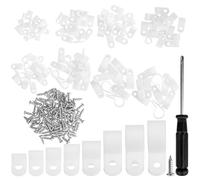 221 Pezzi Nylon Fermacavi Muro Kit, 8 Taglie Clip per Cavi R-Tipo, Addensare Bianco Ferma Cavi Stringicavo con 100 Viti y Cacciavite, Cavo Clip per Il Serraggio, Cable Management