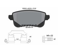 Set di pastiglie freno TEXTAR 2210301, posteriore