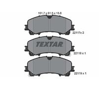 2211701 TEXTAR Kit pastiglie freno, Freno a disco per INFINITI,INFINITI (DFAC),N