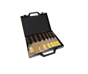221679 - Valigetta da 7 spatole ROGER MONDELIN di pittori tipo americano + 1 coltello multiuso
