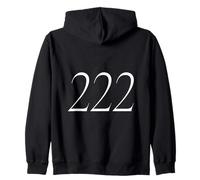 222 Angel Numbers Messaggi Balance Alignment Back Graphic Felpa con Cappuccio