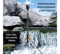 222 Cm Tripode Stand Video Stand Video Fibra di Carbonio Capacità di Carico 3 Kg con Colonna Centrale Staccabile per LED Luce SoftBox Riflettore