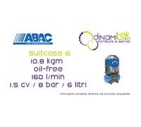 2236115861 - SUITCASE 6 COMPRESSORE PORTATILE OIL-FREE ABAC PRO LINE 1.5HP 8 BAR