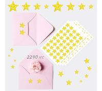 2240 pezzi Adesivi dorati a forma di stella, brillanti e scintillanti, di dimensioni 1/1,5/ 1,8/2,3cm. Adesivi metallici dorati resistenti all'acqua e alle lacrime, autoadesivi, ideali come ricompense