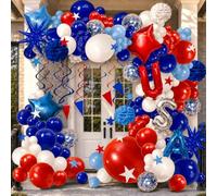225 pezzi arco a palloncino rosso, bianco e blu, decorazioni per feste patriottiche USA sono adatte per il 4 luglio, il giorno del lavoro e il giorno dei veterani